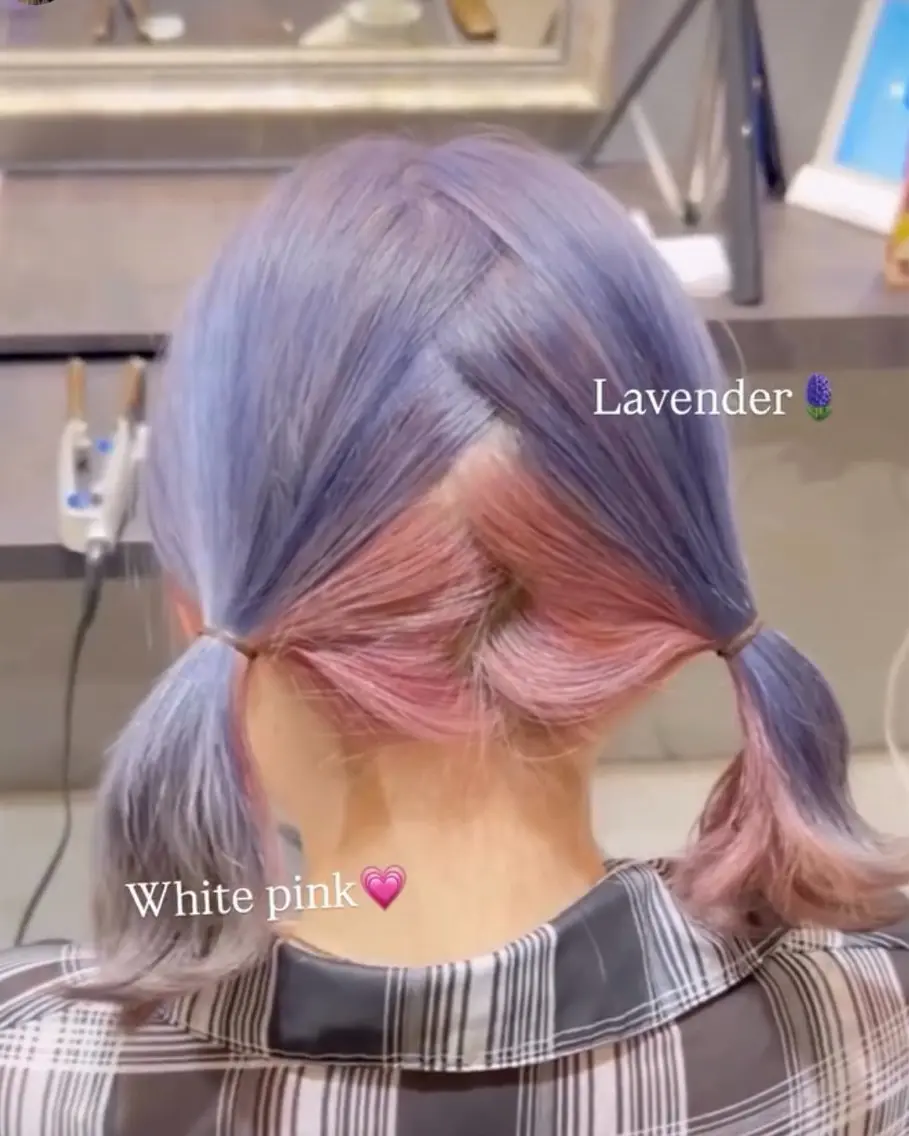 ミディアム カラー ヘアカラー ハイトーン、カラー 特化⟡.·すわ☁️のヘアスタイル