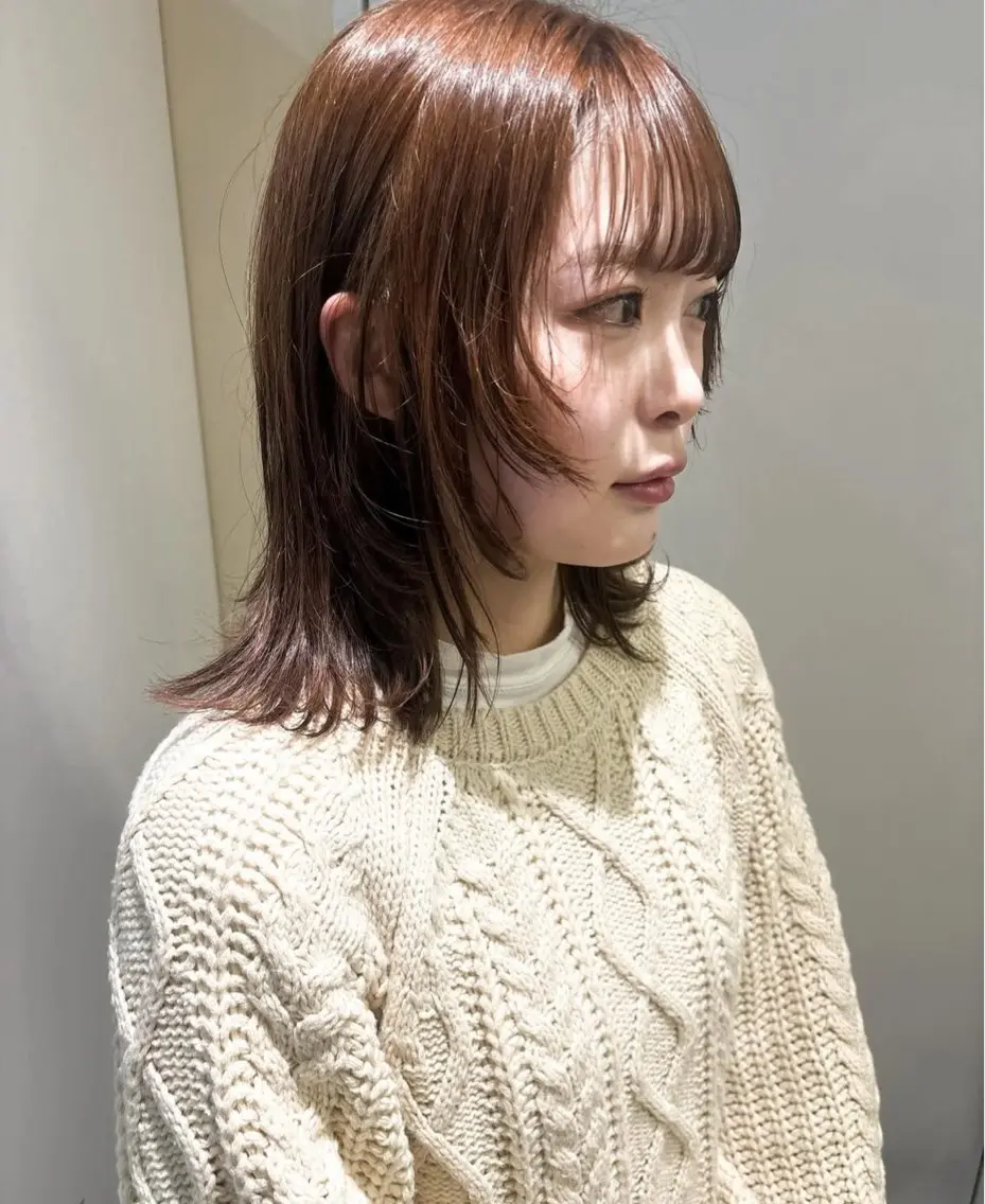 ミディアム カラー ヘアアレンジ 💟似合わせカットカ ラーMizuki🐕のヘアスタイル