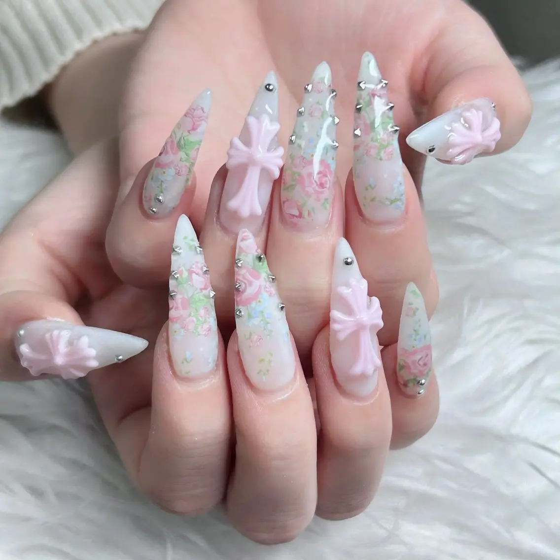 ネイル フットネイル フレンチネイル グラデーション 韓国ネイル ロングネイル ハンドネイル Hani Nail Salonのネイルデザイン