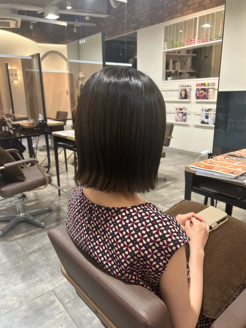 ミディアム カラー 永田 幸花のヘアスタイル