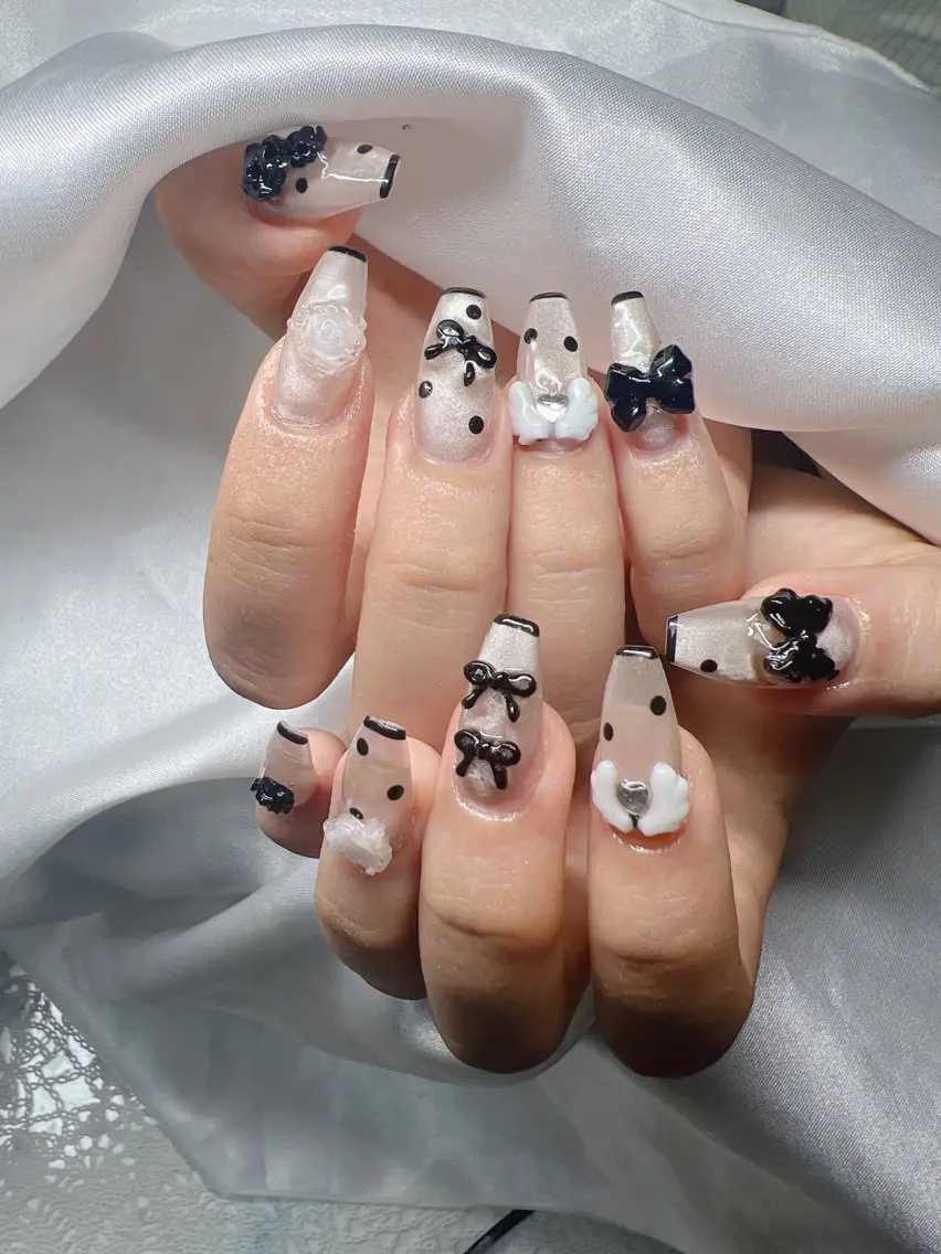 ネイル 長さ出し グラデーション 卒業式 キラキラネイル マグネットネイル ハンドネイル Lee Nailsのネイルデザイン