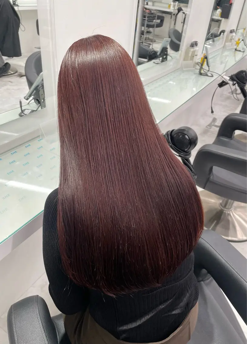 ロング カラー ブラウンカラー ピンクカラー ピンクブラウン ヘアカラー トリートメント ❄最強かわいいカラー ❄️MINA❄️のヘアスタイル