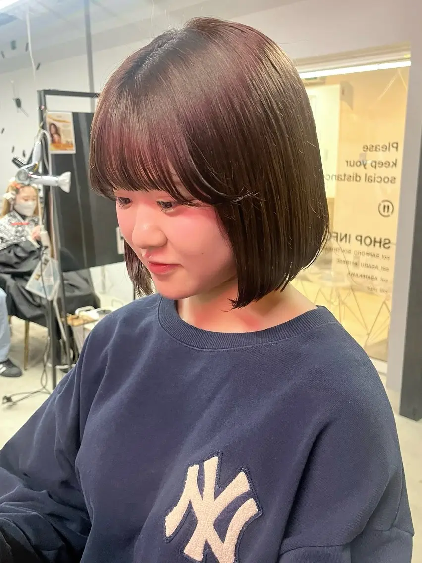 ショート ピンクブラウン カット 盛れる透けカラー🎀 似合わせ/uiのヘアスタイル