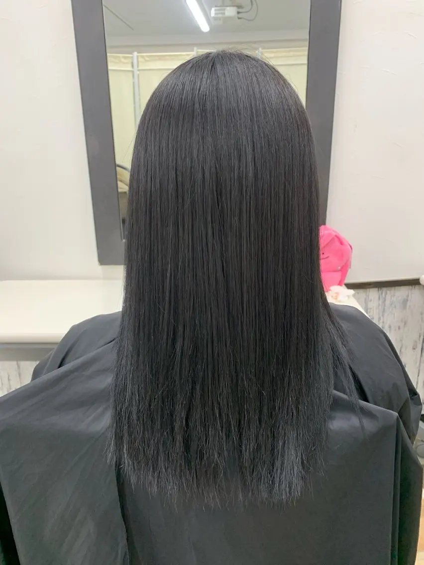 カラー 黒髪 ブルーカラー ブルーブラック オレンジ 辻 嵐琉のヘアスタイル