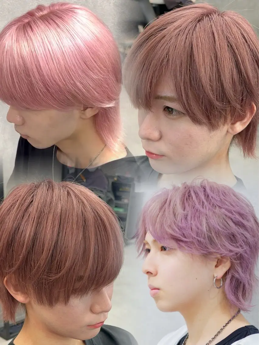 カラー パーマ メンズ ベージュカラー ピンクカラー ピンクベージュ カット ヘアカラー 札幌メンズ指名 No. 1/光👑のヘアスタイル