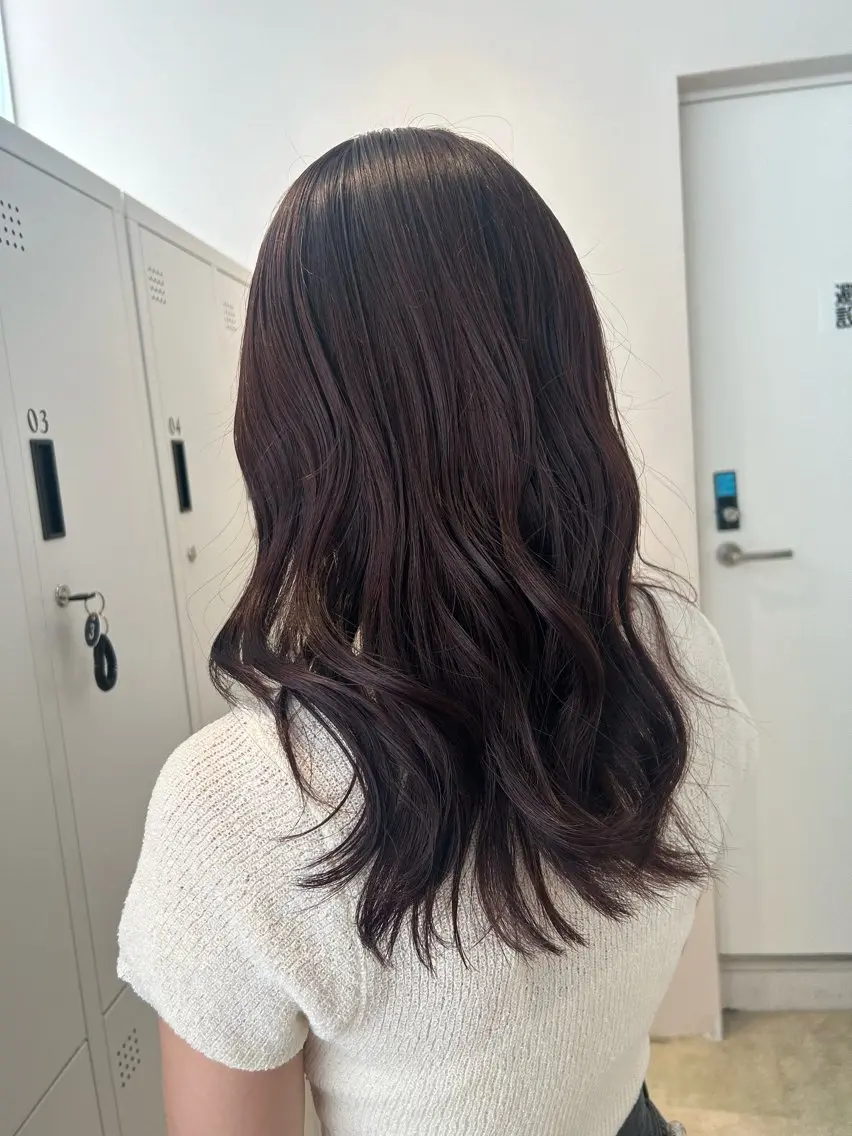 ミディアム カラー ラベンダーカラー カット ヘアカラー トリートメント ピンク/ベージュ /似合わせ/田島百華のヘアスタイル