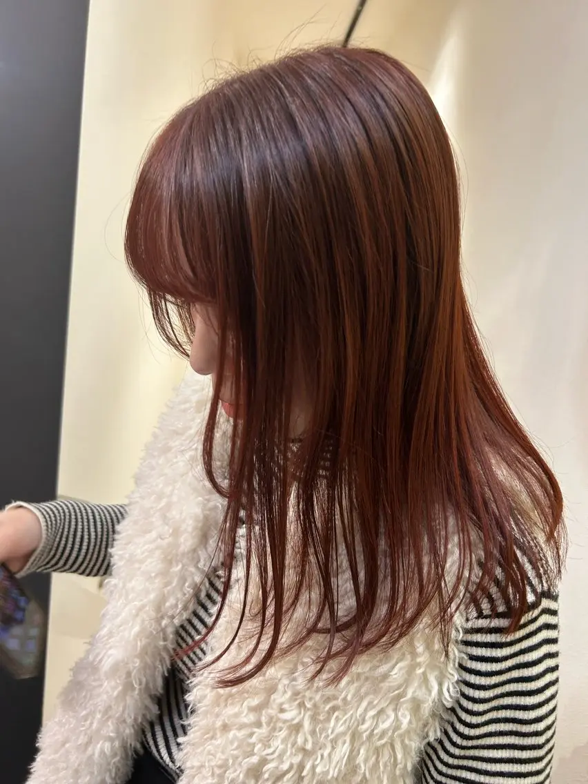 ロング カラー ブラウンカラー レッドカラー レッドブラウン hubhair レイヤー/透明感のヘアスタイル