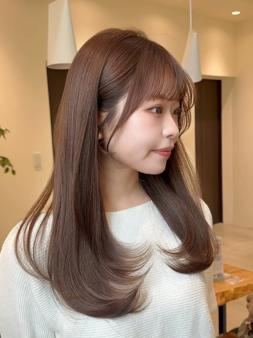 セミロング カット ヘアカラー fitするカット♡/ 多幸感/ふうか◠‿◠のヘアスタイル