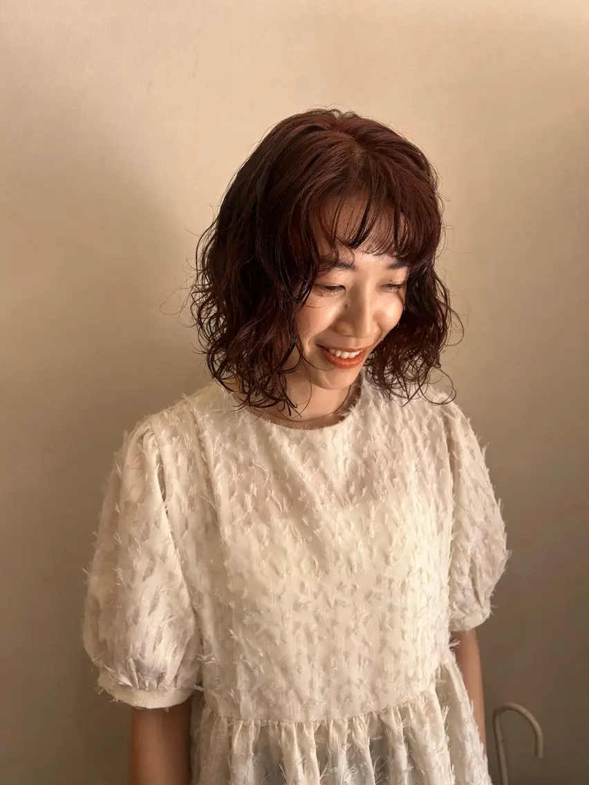 ミディアム ミディアムパーマ ボブ/透明感カラー 🧸YUI❤️のヘアスタイル