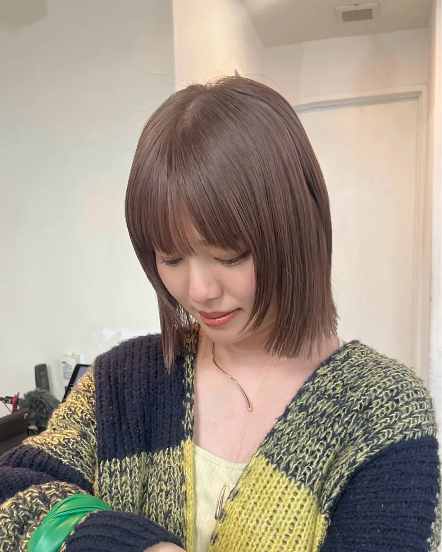 ミディアム カラー カット ヘアカラー トリートメント ヘアセット 🌿似合わせ透明感 カラー松本朋幸🌿のヘアスタイル