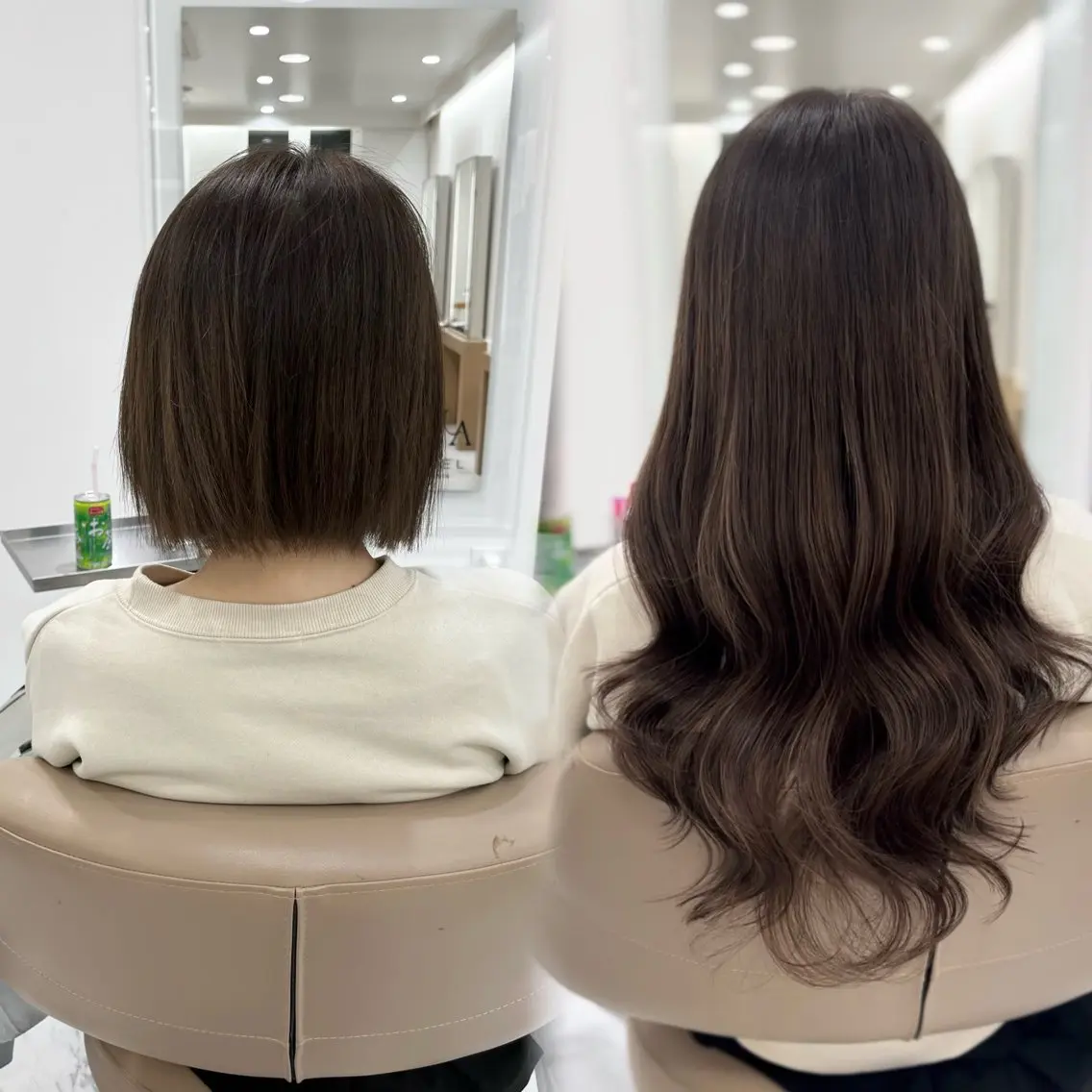 ロング シールエクステ エクステ ロング カット ヘアカラー エクステ 赤み消し透明感カラー オオヤマのヘアスタイル