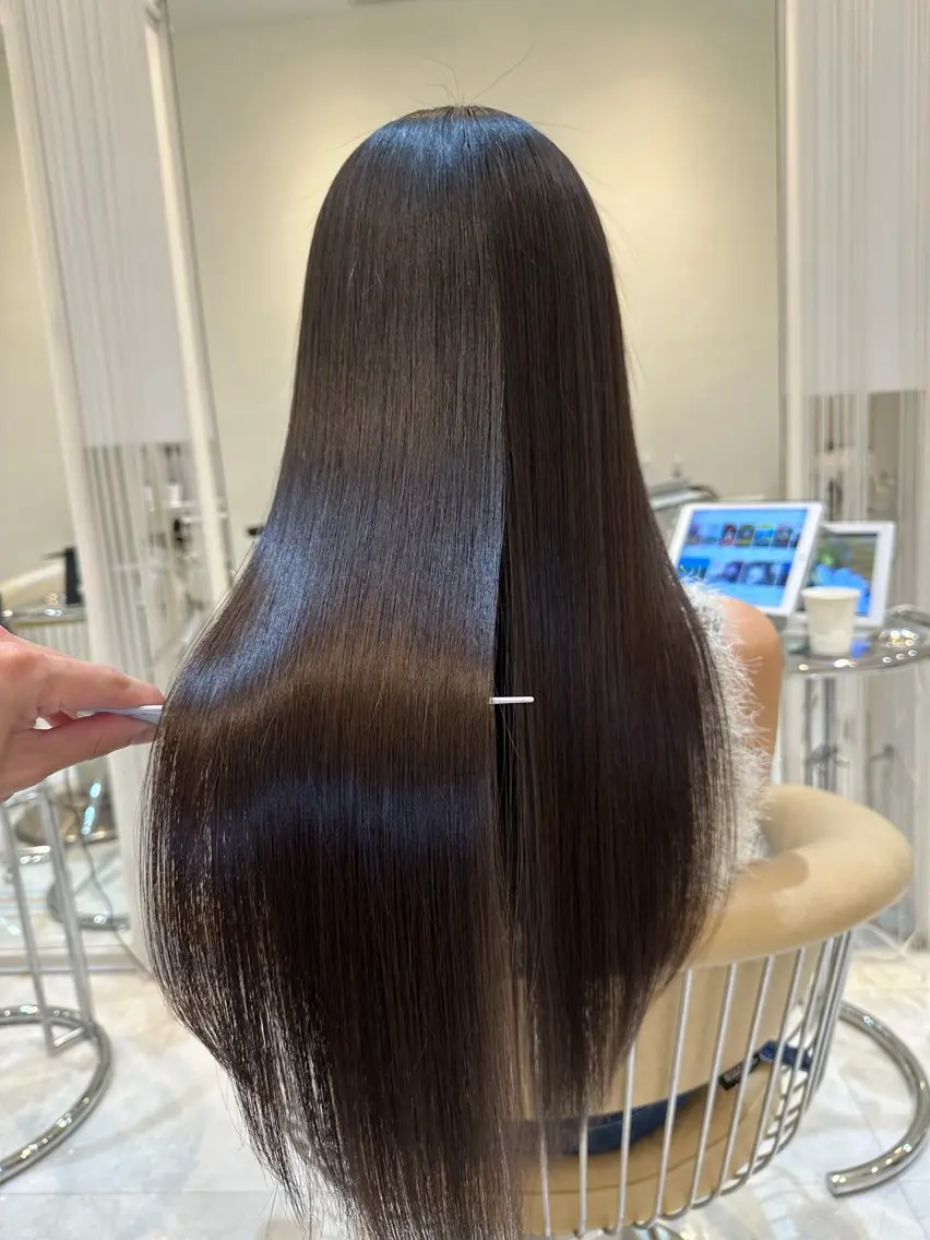 ロング カラー パーマ ヘアアレンジ カット 縮毛矯正 Watai 艶髪 當間 大知のヘアスタイル