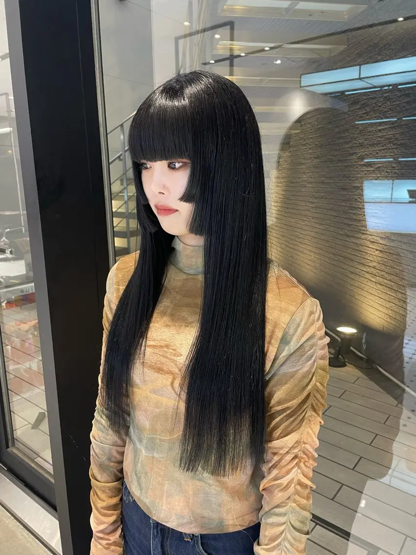 ロング カラー 黒髪 【韓国❤️海外ヘア】 AYAKAのヘアスタイル