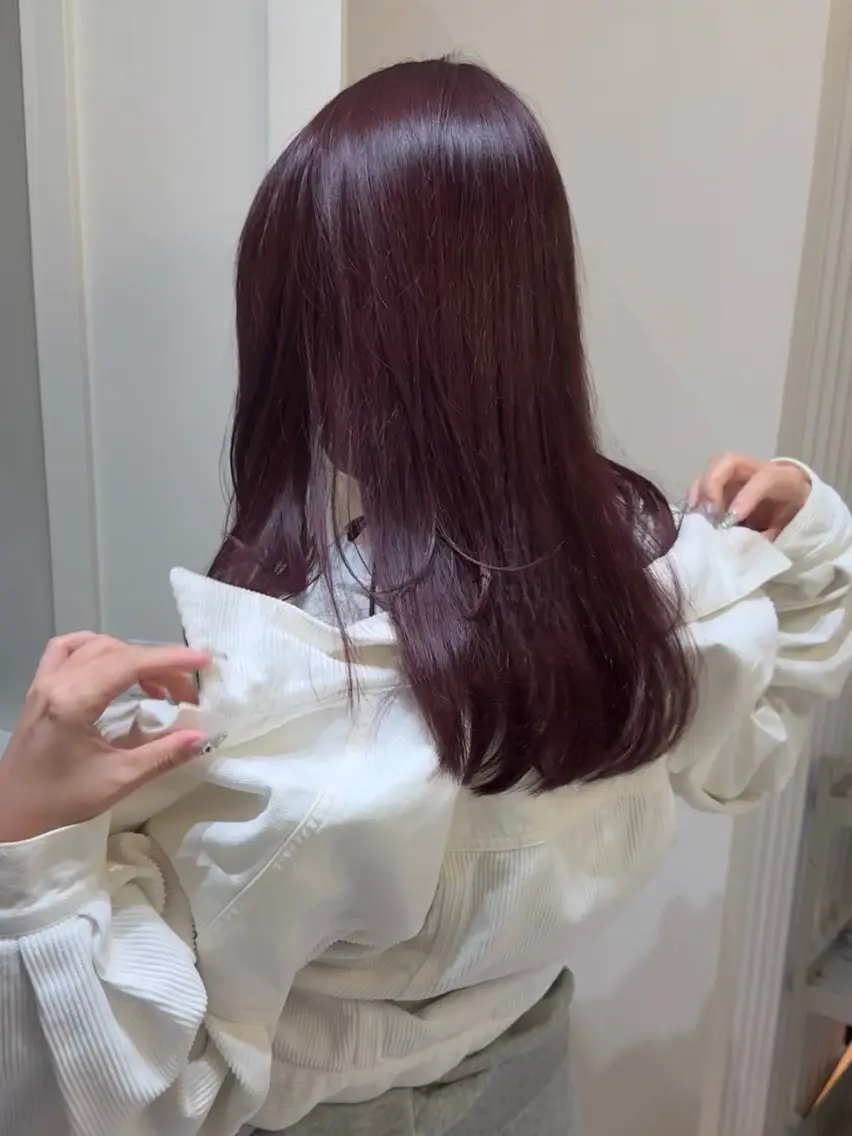 【今期おすすめ暖色カラー🍇】ブリーチなしダブルカラー➕クイックトリートメントの写真