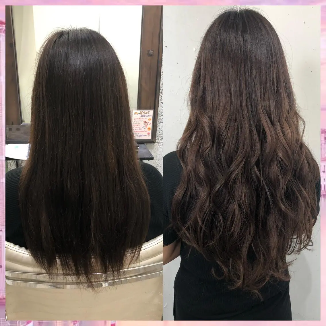 ロング カラー パーマ ヘアアレンジ シールエクステ エクステ カット エクステ ヘアセット 八巻 晴香のヘアスタイル