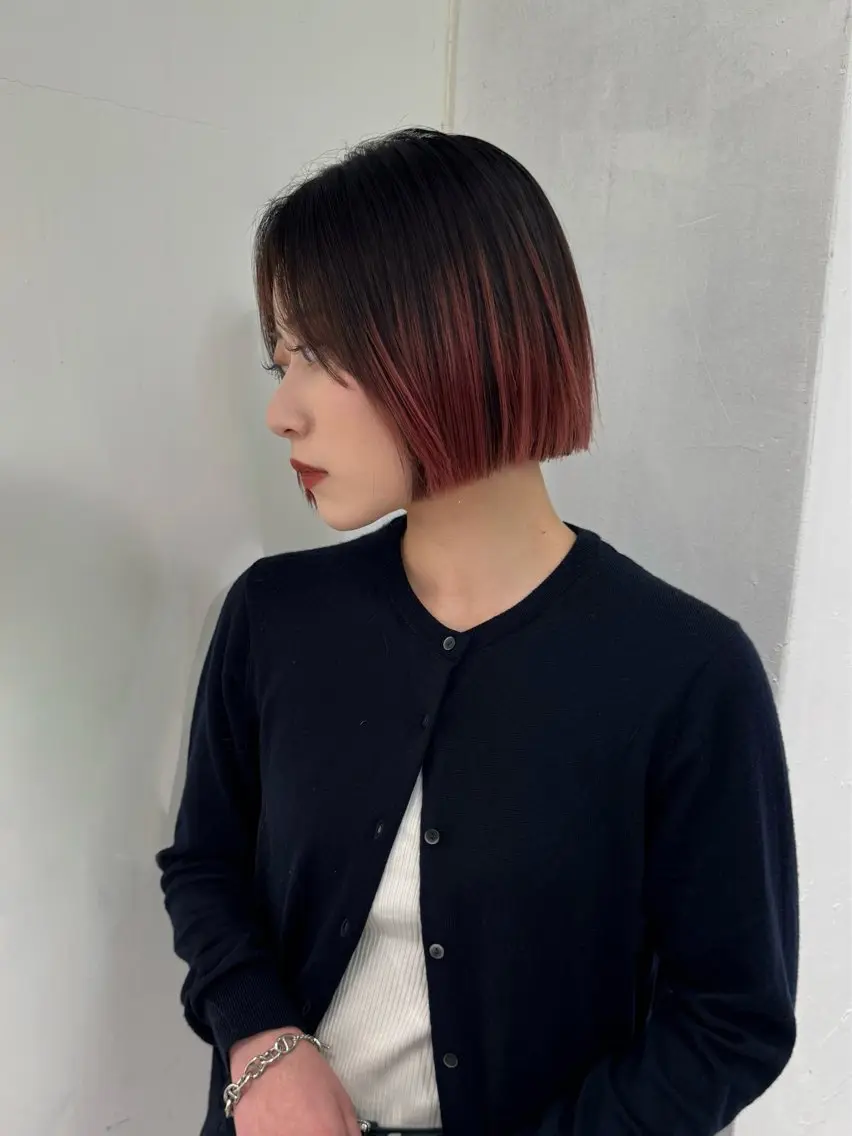 ミディアム 切りっぱなしボブ ボブ カット 🪐hikari 似合わせカットのヘアスタイル