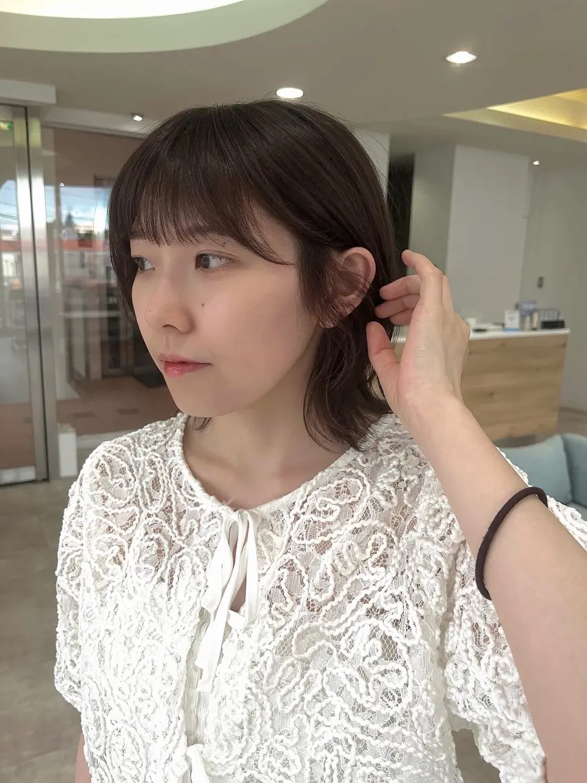 ショート カラー 切りっぱなしボブ ボブ レイヤーカット カット ヘアカラー トリートメント cana 札幌レイヤースタイルのヘアスタイル