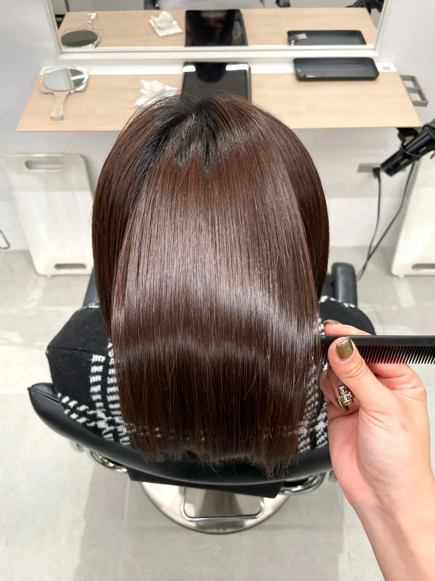 ミディアム 縮毛矯正 an🦋ショート/ 無料カット【銀座】のヘアスタイル