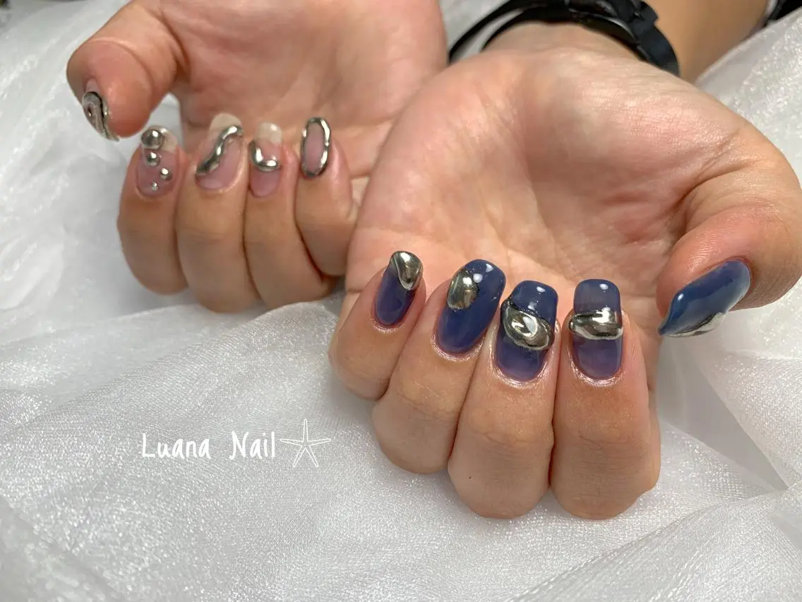 ネイル ミラーネイル ハンドネイル BeauJu by Luana Nailのネイルデザイン