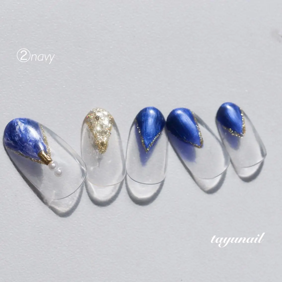 ネイル アートネイル ブルー フットネイル フレンチネイル ジェルネイル ネイルサロン 【たゆnail】のネイルデザイン
