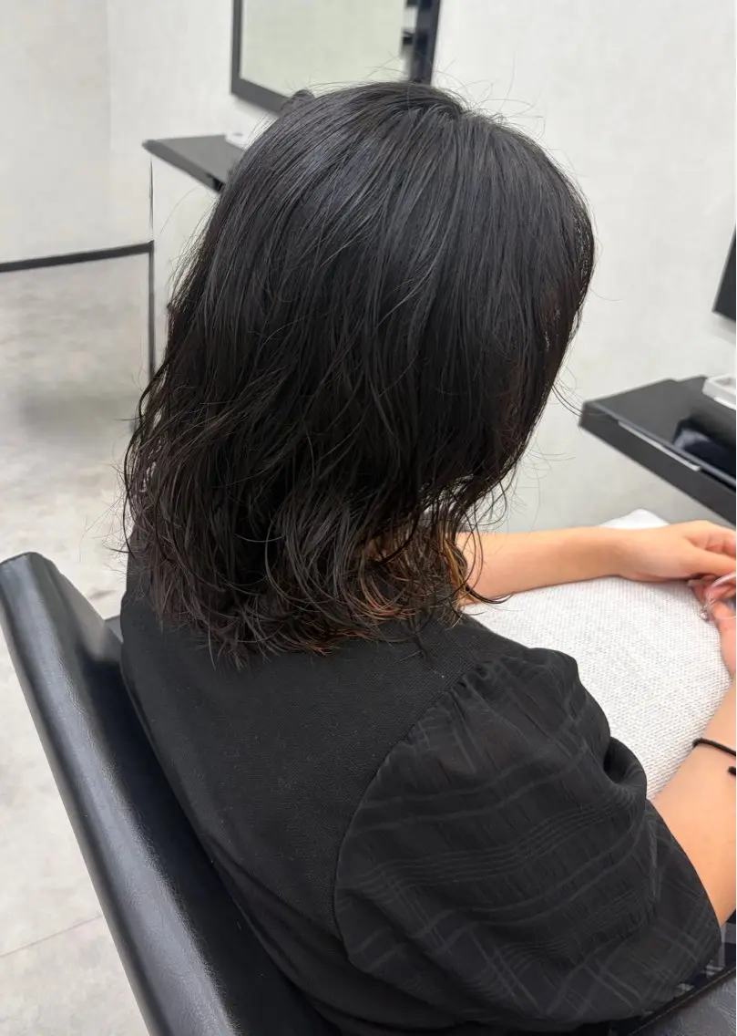 ミディアム ミディアムパーマ カット パーマ 福島 あいりのヘアスタイル