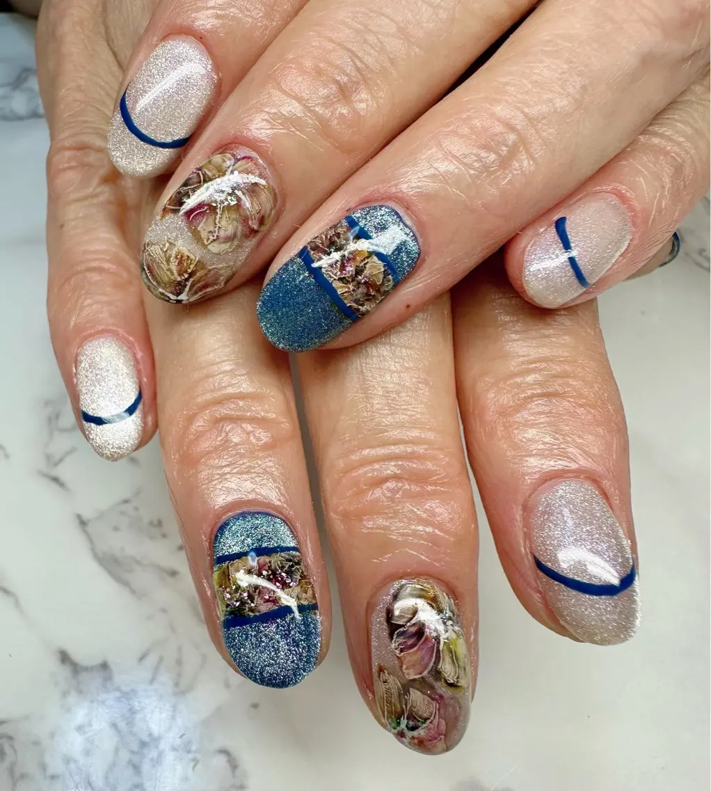ネイル ハロウィン キラキラネイル マグネットネイル ミラーネイル ニュアンスネイル Mai’s nailのネイルデザイン