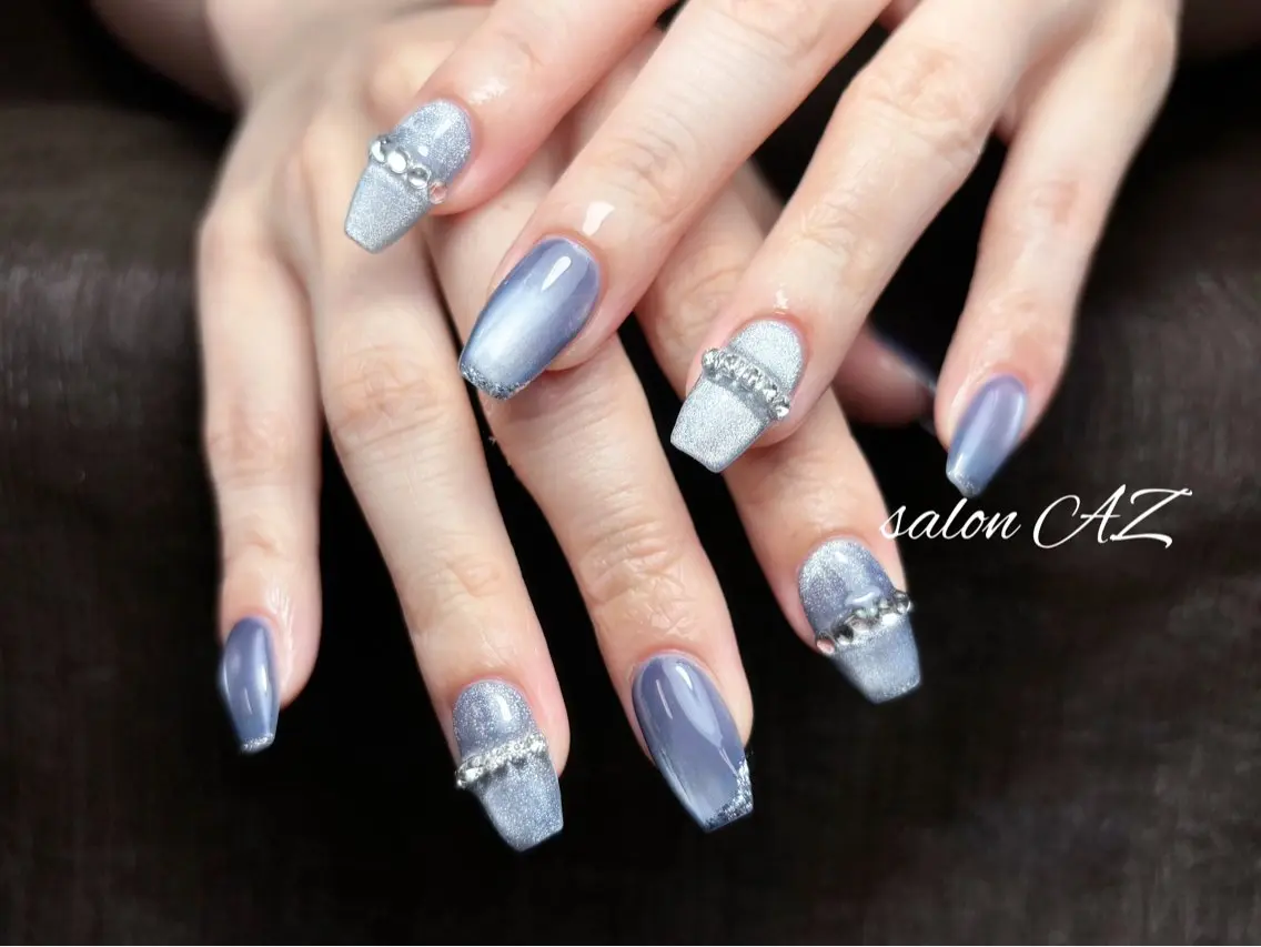 ネイル アートネイル 長さ出し フットネイル フレンチネイル ジェルネイル salon AZのネイルデザイン