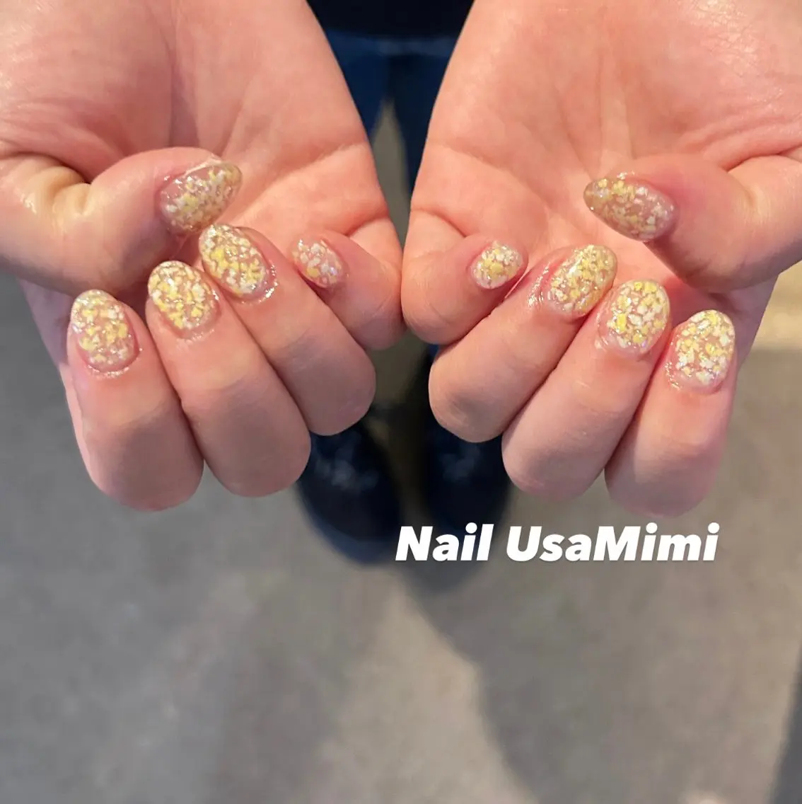 ネイル ジェルネイル ラメ(グリッター) 持ち込み ワンカラーネイル パラジェル 本町ネイルNail UsaMimiのネイルデザイン