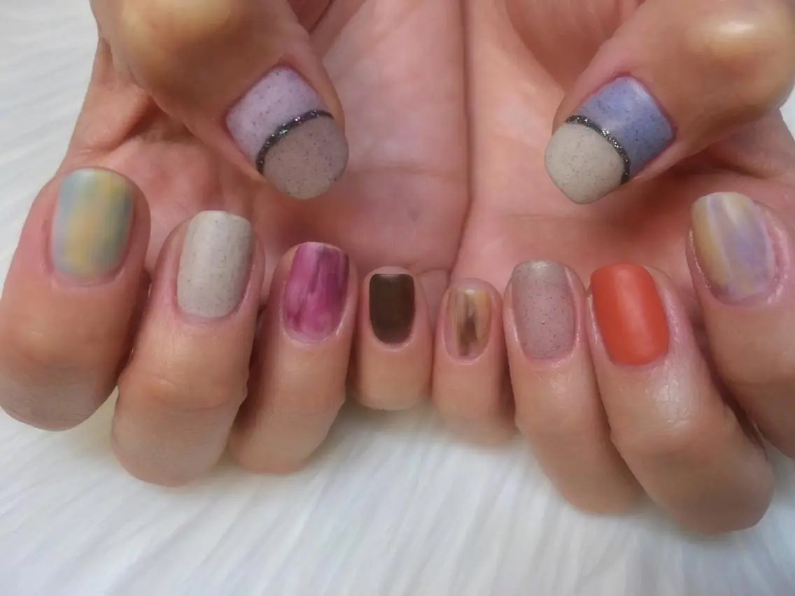 ミディアム ネイル マットネイル nouva nailsのネイルデザイン