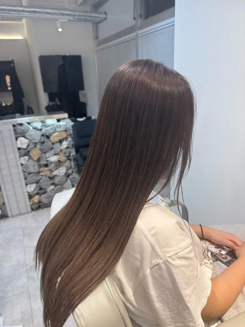ロング カラー ブリーチ ダブルカラー ブリーチなしカラー 林 翔空のヘアスタイル