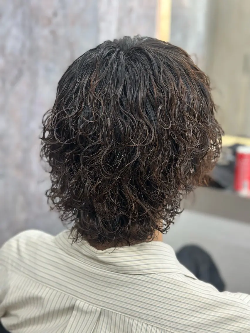 ミディアム パーマ メンズ メッシュパーマ支持率 ◎大宮/隼也のヘアスタイル