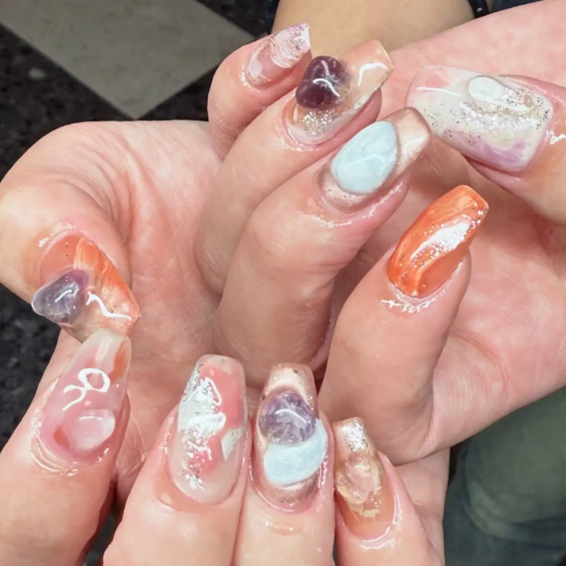 ネイル アートネイル ニュアンスネイル シンプルネイル ハンドネイル posa nail モエミのネイルデザイン