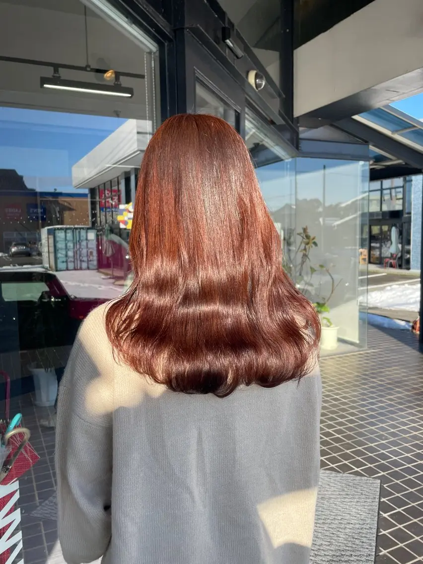 セミロング カラー ベージュカラー ピンクカラー ピンクベージュ マキノ キョウカのヘアスタイル