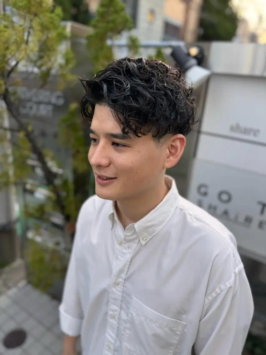 ショート パーマ ヘアアレンジ メンズ メンズパーマ ちこ .のヘアスタイル