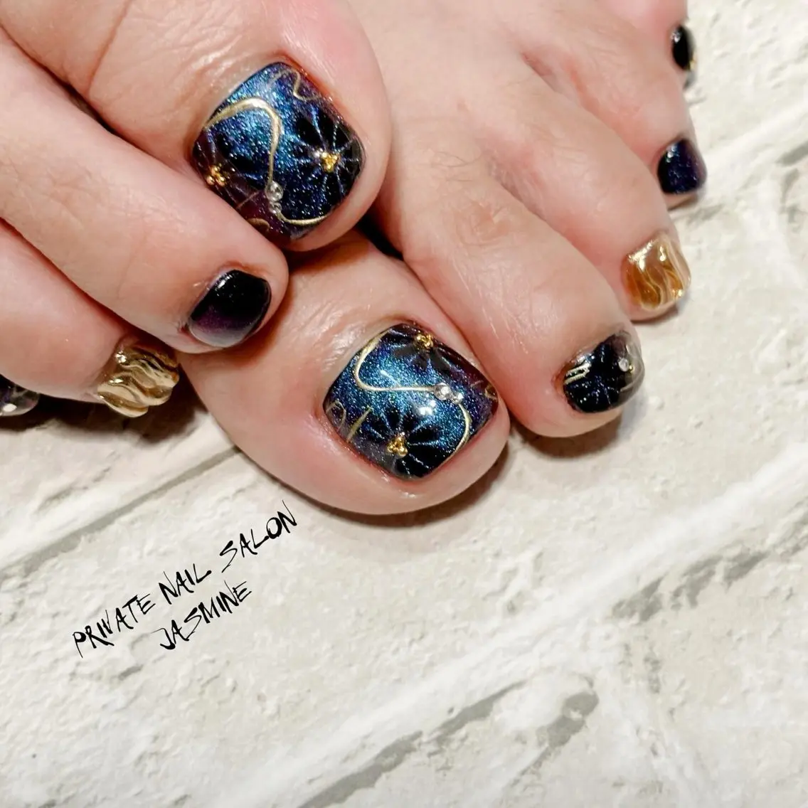 ネイル フットネイル マグネットネイル Nail salon JASMINEのネイルデザイン