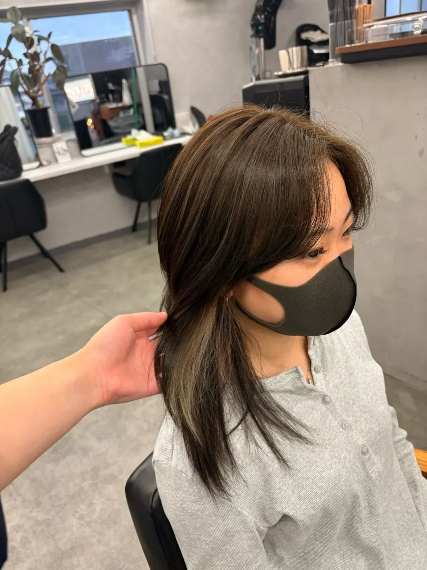 ミディアム カラー イヤリングカラー カット ヘアカラー LIV My【マイ】 髪質改善/箕面のヘアスタイル