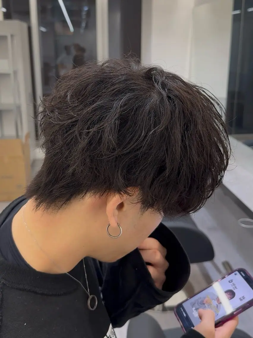 ショート パーマ メンズ メンズパーマ タクミ/名駅/栄 メンズ特化型美容師のヘアスタイル