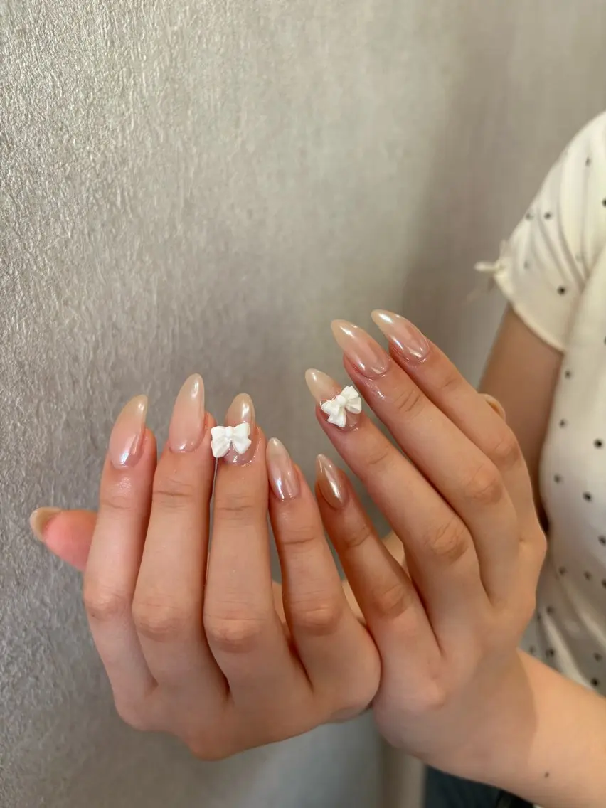 ネイル リボン ハンドネイル Elle. ASAMIのネイルデザイン