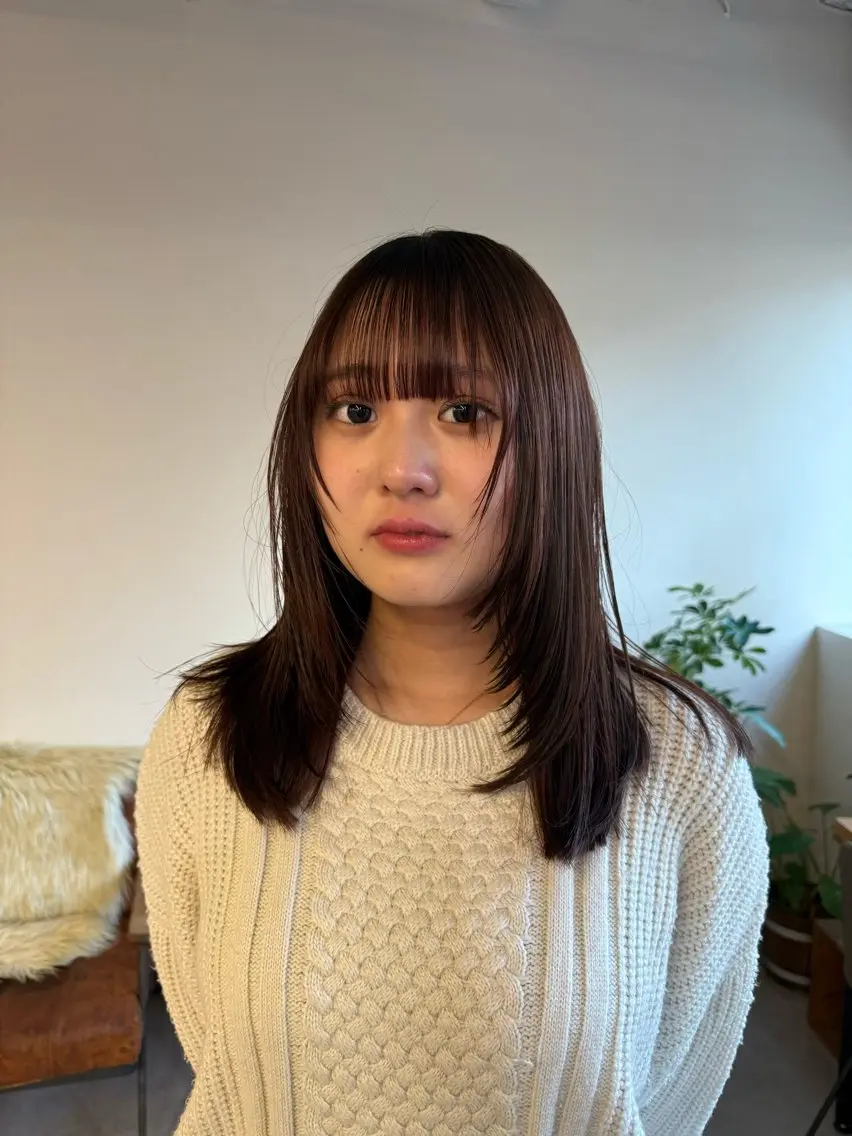 セミロング ハイライト｜レイヤー ｜honokaのヘアスタイル
