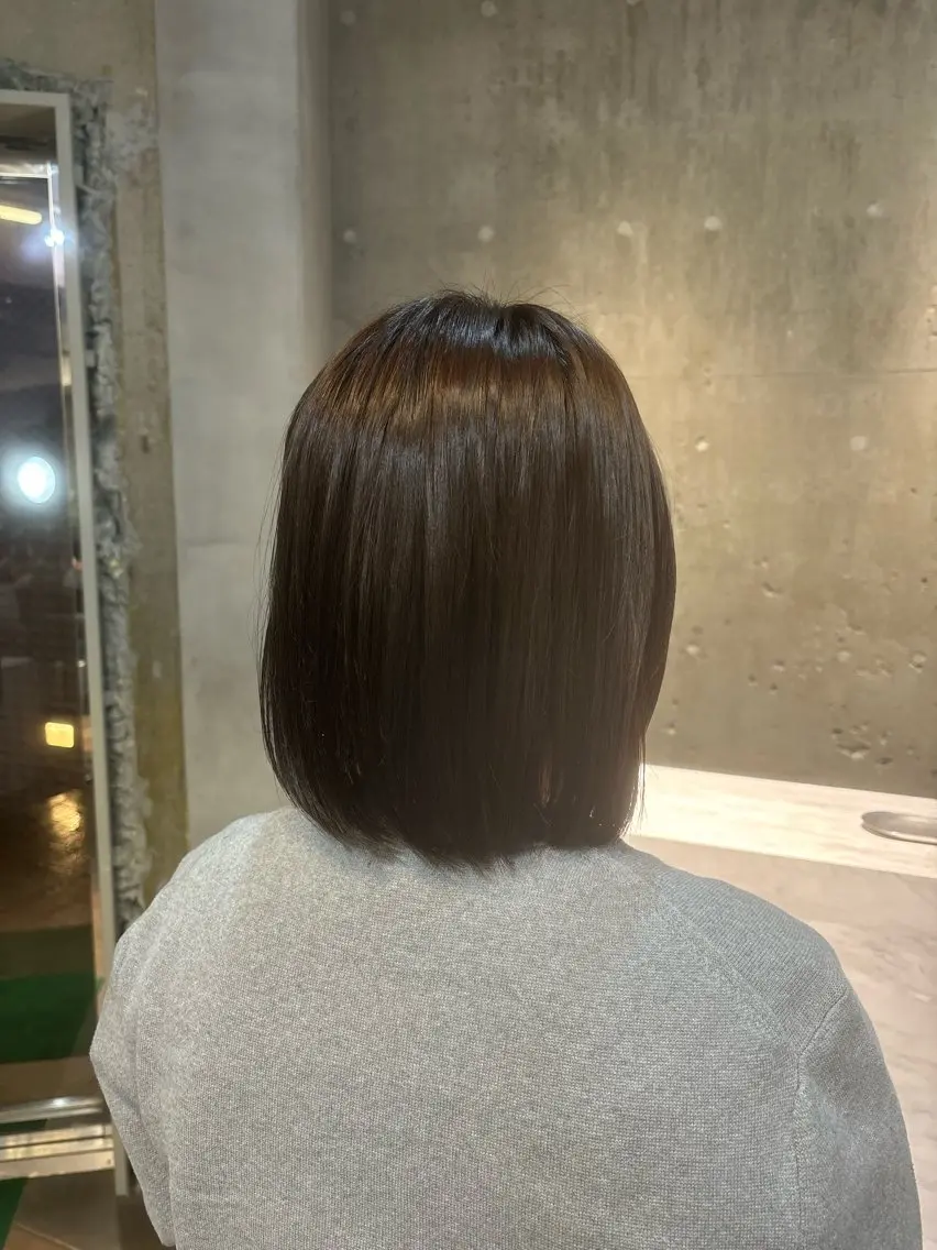 ミディアム カラー ブラウンカラー オリーブブラウン ショートパーマ 🫧ちひろ🫧のヘアスタイル