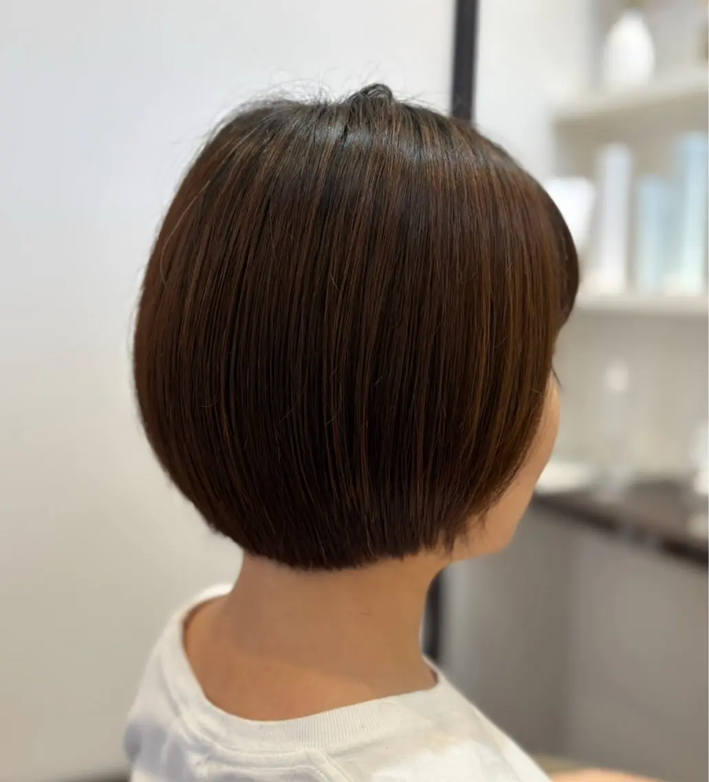 ショート 丸みショート ショートヘア カット 山下ちひろ/似合わせ /髪質改善/縮毛矯正のヘアスタイル