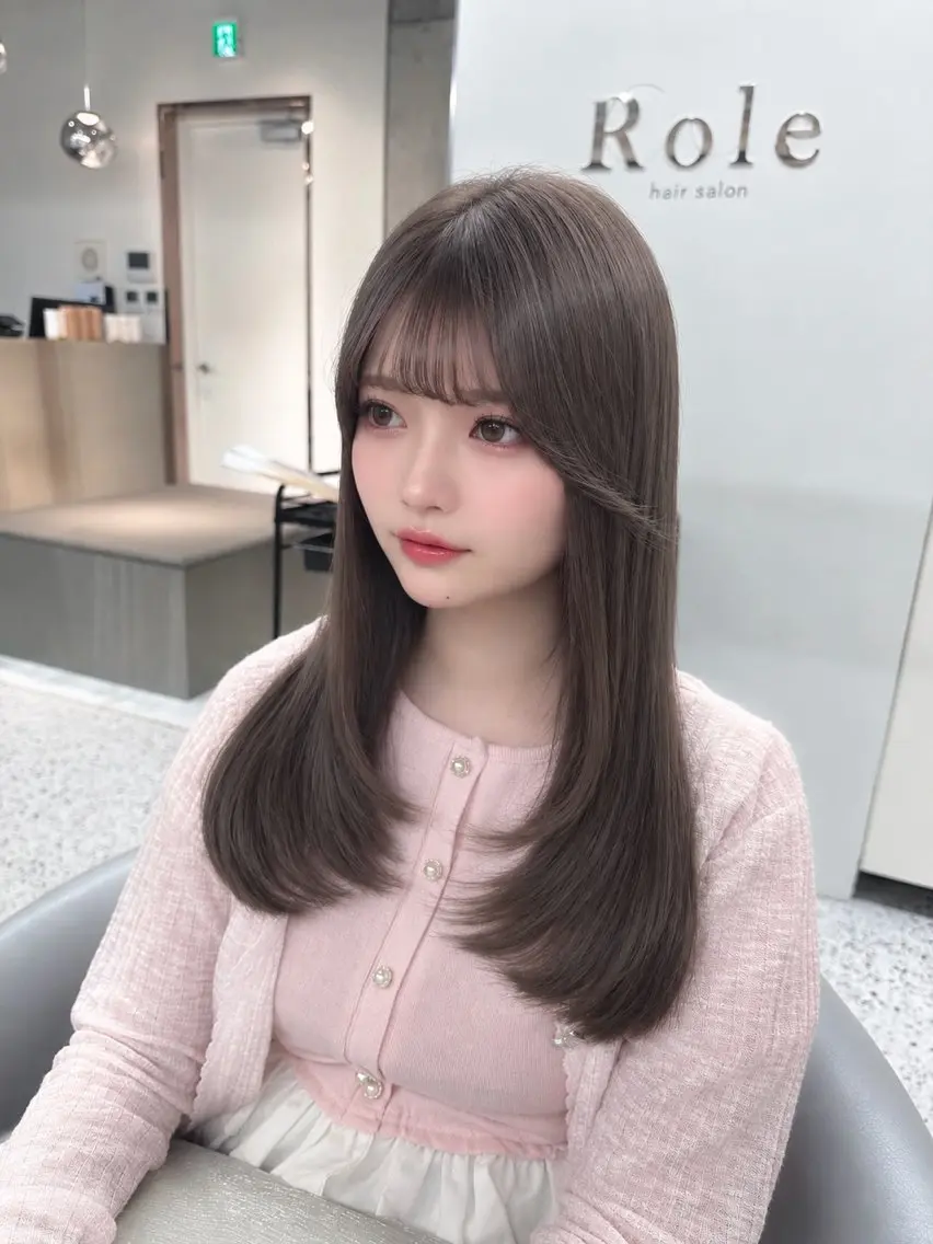セミロング カラー ヘアカラー 🤍ワンホンヘア ayaha🤍のヘアスタイル
