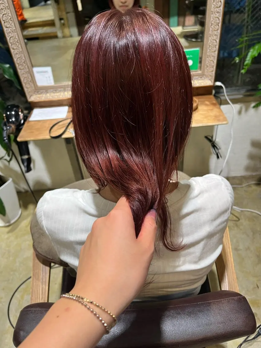 カラー ブリーチ ブリーチなしカラー えんぐちとも／透明感 カラー／博多ボブのヘアスタイル