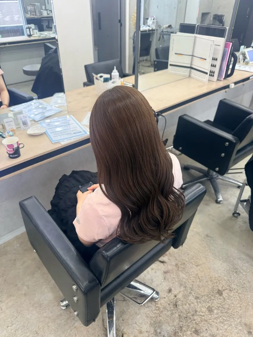 ロング カラー カット ヘアカラー トリートメント ʚNANAɞブリーチ カラー/透明感/赤羽のヘアスタイル