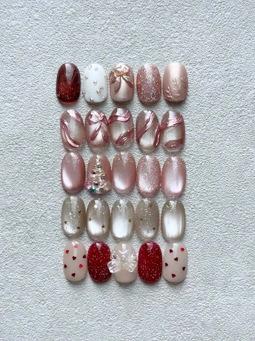 ネイル マグネットネイル ピンク シンプルネイル バレンタイン 冬ネイル nail salon swaddle 🪽のネイルデザイン