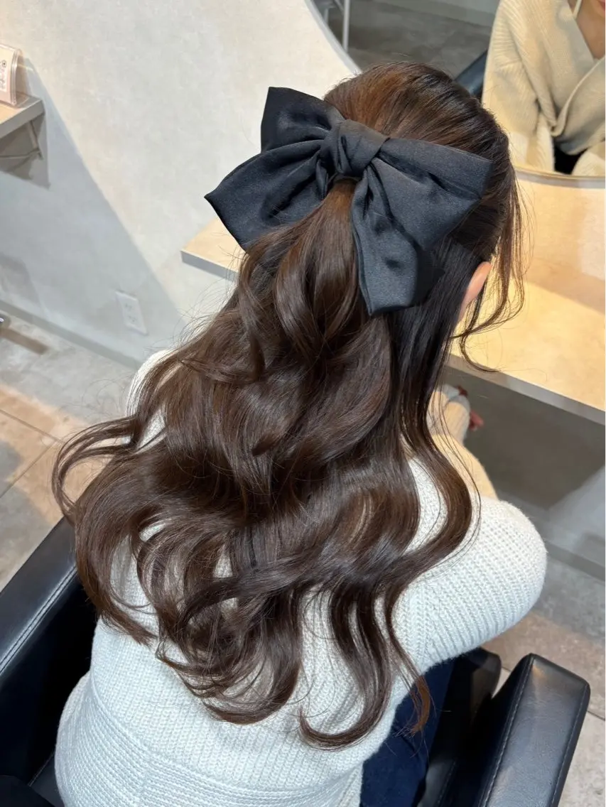 ロング 顔まわりレイヤー 韓国風ヘア レイヤーカット 小顔カット カット ヘアカラー トリートメント 程塚七海 /韓国風レイヤー🎀のヘアスタイル