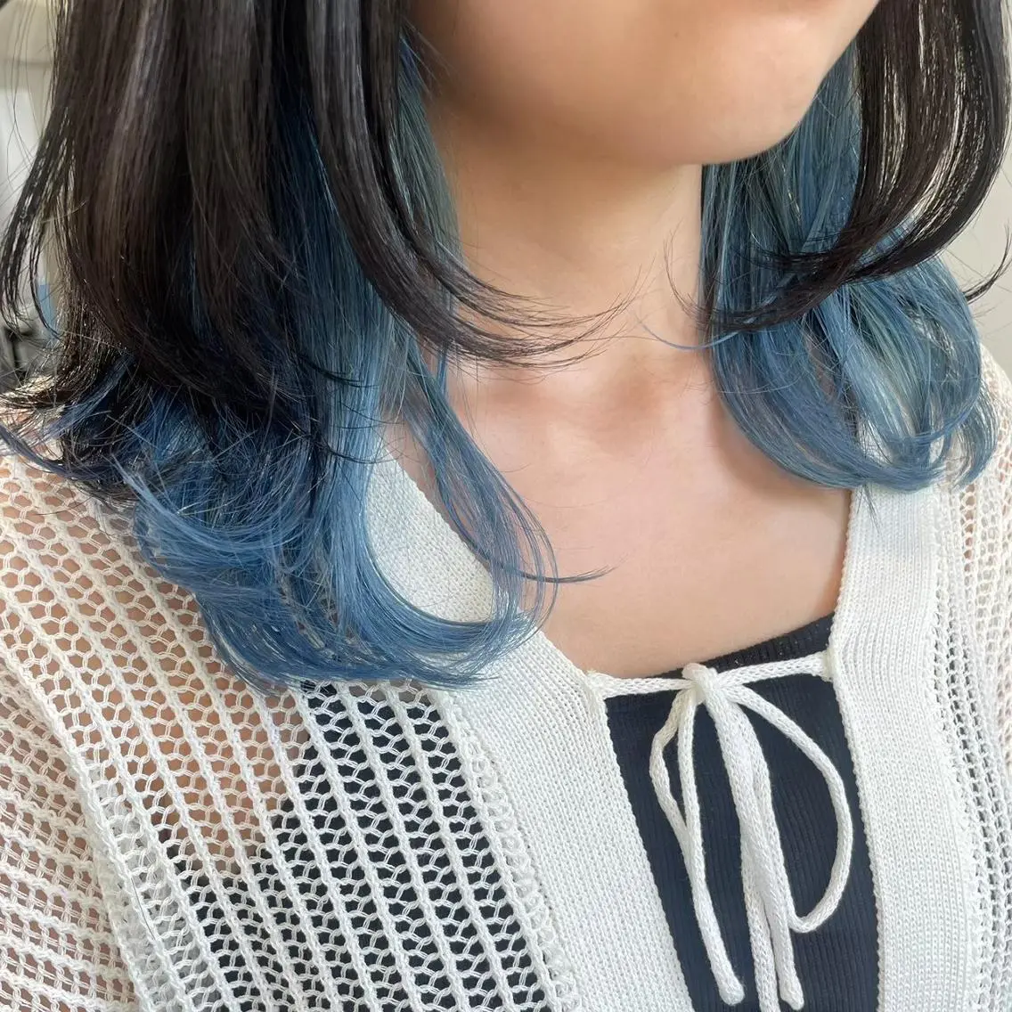 セミロング カラー ブルーカラー グラデーションカラー 🎀ブリーチ ハイト ーン ♡Kanon♡のヘアスタイル