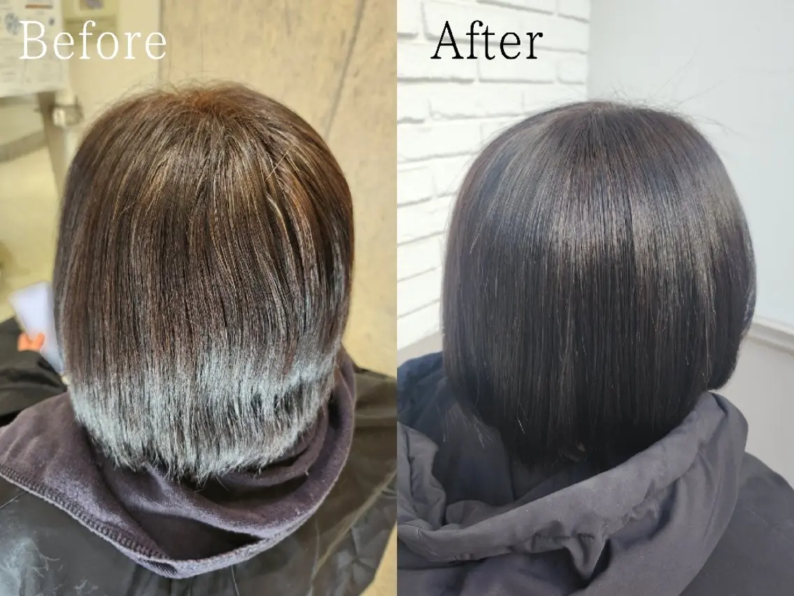カラー ヘアカラー 津波古 杏純のヘアスタイル