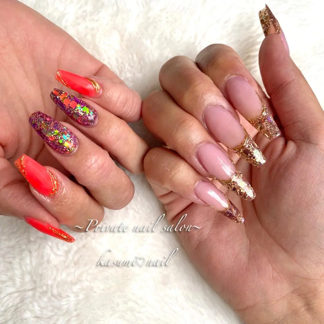 ネイル アートネイル ラメ(グリッター) マグネットネイル ミラーネイル 持ち込み KASUMI♡ Nailのネイルデザイン