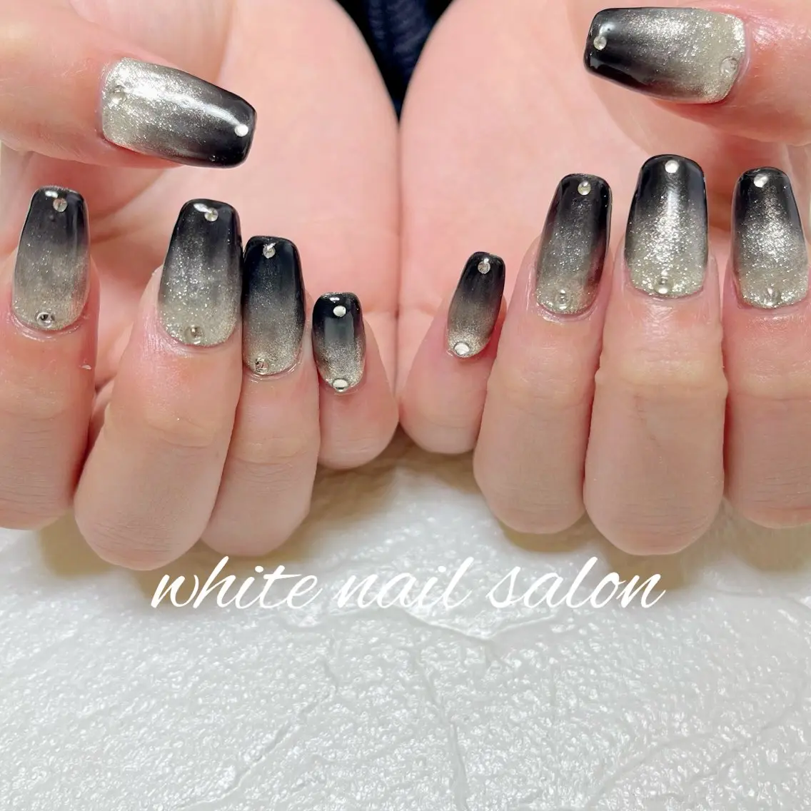 ネイル ラメ(グリッター) 持ち込み スカルプネイル ハンドネイル white nail salonのネイルデザイン